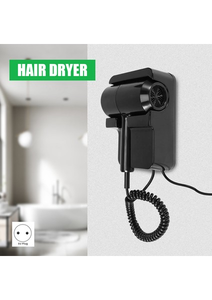 Sıcak ve Soğuk Rüzgar Üflemeli Saç Kurutma Makinesi Elektrikli Duvara Monte Banyo Otel Negatif Iyon Üfleyici USB Braketli Siyah Ab Fişi (Yurt Dışından) indirimleri