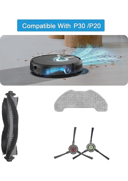 P30 P20 Elektrikli Süpürge Robotu Aksesuarları Ana Yan Fırça Paspas Bezi Yedek Parçaları (Yurt Dışından) fırsatları