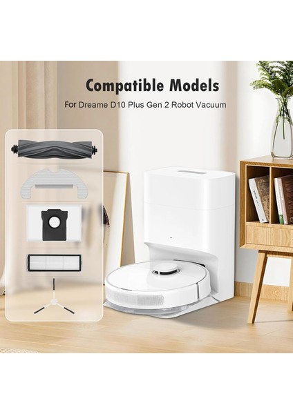 D10 Plus Gen 2 RLD32GD Elektrikli Süpürge Yedek Parçaları Için 44 Parça Fırça Filtre Toz Torbası ve Paspas Bezi Seti (Yurt Dışından) modelleri