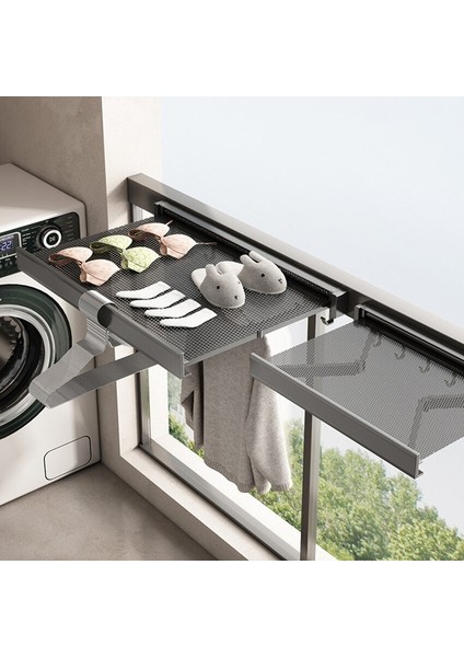 Duvara Monte Katlanır Depolama Rafı, Çorap ve Giysiler Için Alüminyum Alaşımlı Geri Çekilebilir Çamaşır Kurutma Rafı (Yurt Dışından) modelleri
