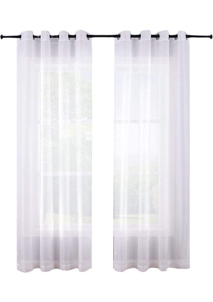 210 cm Şeffaf Perdeler Beyaz Halkalı 2 Panelli Pencere Şeffaf Yarı Perdeler Polyester Görünümlü Vual Perdeler Yatak Odası Için (Yurt Dışından) fiyatları