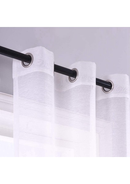 210 cm Şeffaf Perdeler Beyaz Halkalı 2 Panelli Pencere Şeffaf Yarı Perdeler Polyester Görünümlü Vual Perdeler Yatak Odası Için (Yurt Dışından) fırsatları