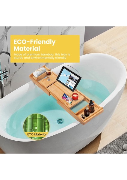 1 Adet Bambu Genişletilebilir Küvet Tepsisi Banyo Düzenleyici Cep Telefonu, Tablet ve Şarap Kitaplığı A (Yurt Dışından) modelleri