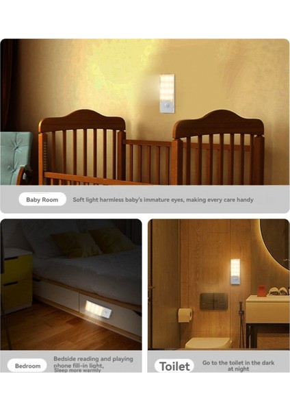 LED Indüksiyon Gece Lambası Kablosuz Hareket Sensörlü Gece Lambası Insan Vücudu Indüksiyon Duvar Lambası Yatak Odası Dolap Dekor Lambası (Yurt Dışından) indirimleri