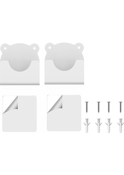 Duş Perdesi Çubuğu Tutucusu Için 2'li Paket Evrensel Akrilik Duvar Montaj Tutucu (Duş Perdesi Çubuğu Dahil Değildir) (Yurt Dışından)