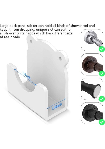 Duş Perdesi Çubuğu Tutucusu Için 2'li Paket Evrensel Akrilik Duvar Montaj Tutucu (Duş Perdesi Çubuğu Dahil Değildir) (Yurt Dışından) modelleri