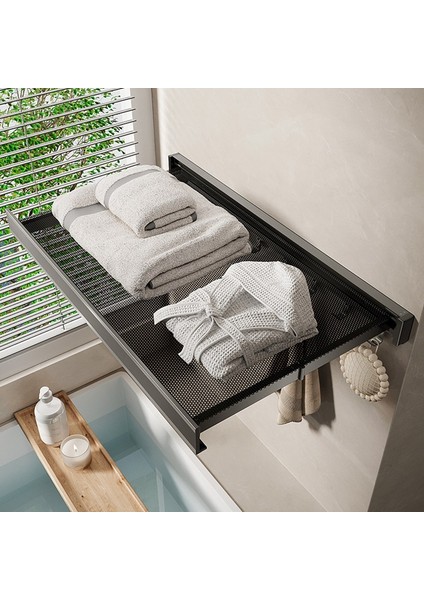 Duvara Monte Katlanır Depolama Rafı, Çorap ve Giysiler Için Alüminyum Alaşımlı Geri Çekilebilir Çamaşır Kurutma Rafı (Yurt Dışından) fırsatları