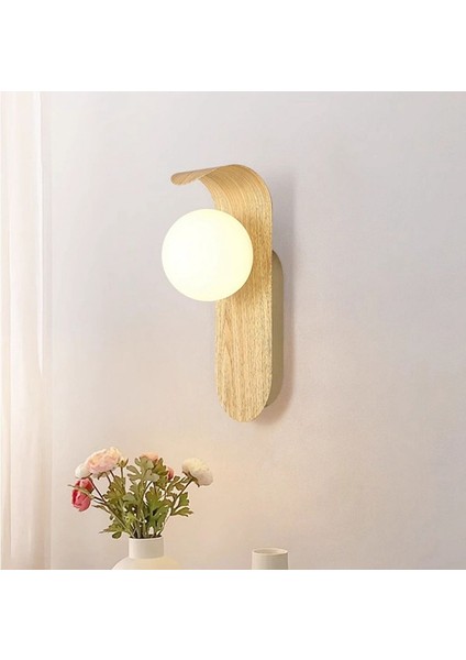 Minimalist Komodin Duvar Lambası, Iskandinav Tarzı Demir Lamba LED Duvar Lambası Mutfak, Yemek Odası, Koridor Için Ahşap Rengi (Yurt Dışından) modelleri