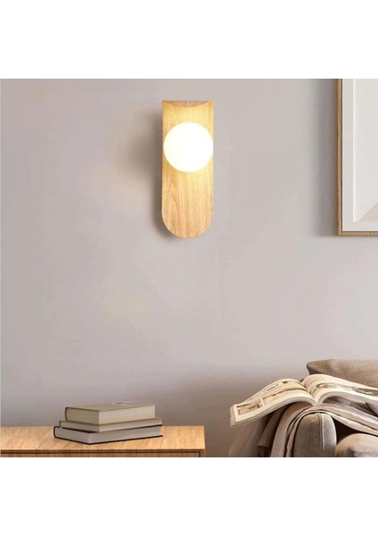 Minimalist Komodin Duvar Lambası, Iskandinav Tarzı Demir Lamba LED Duvar Lambası Mutfak, Yemek Odası, Koridor Için Ahşap Rengi (Yurt Dışından) fırsatları