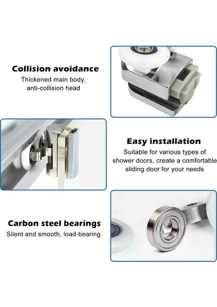 Kavisli Duş Kapısı Silindirleri, 8 Adet Duş Camı Kapısı Silindirleri, Kavisli Banyo Için Yedek Duş Kapısı Tekerlekleri (Yurt Dışından) fırsatları