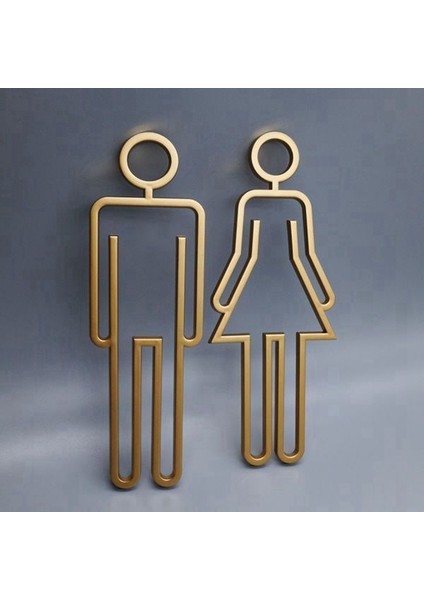 Ipuçları Tuvalet Tabela Levhası Yıkama Odası Kapısı Duvar Etiketi Çıkartma Tuvalet Banyo Tabela Panosu Sanat Otel Ev Dekoru Gümüş A (Yurt Dışından) modelleri