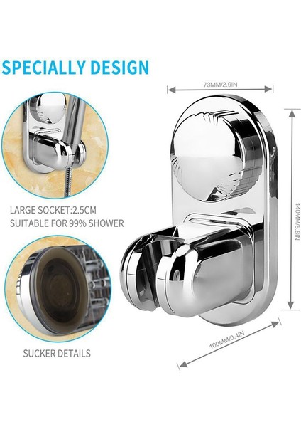 5 Modlu Açı Ayarlanabilir Duş Başlığı Tutucu, Süper Güçlü Vakumlu El Duşu Braketi Duvara Monte Banyo Duş Başlığı Tutucu (Yurt Dışından) fırsatları