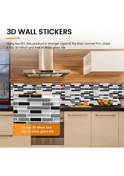 3D Duvar Çıkartmaları Tuğla Duvar Kağıdı Karo Mutfak Banyo Sıva Üstü Karo Karşıtı Ev Dekorasyonu 28X23,5 cm (Yurt Dışından) fırsatları