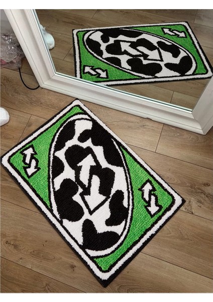 Kart Halı, Şık Estetik Atma Alan Halıları Kaymaz Yıkanabilir, Modern Soyut Sevimli Banyo Yatak Odası Halıları, L (Yurt Dışından)