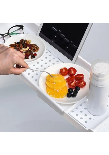 Küvet Tepsisi Uzatılabilir Drenajlı Küvet Tepsisi Yerden Tasarruf Sağlayan Ev Tipi Küvet Rafı Havlular, Bardaklar Için Küçük Saklama Tepsisi (Yurt Dışından) fırsatları