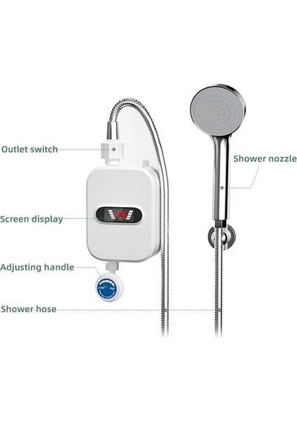 Elektrikli Duş Başlıkları Termostatik Duş Başlıkları Sıcaklık Ayarı Ayarlanabilir Su Geçirmez Anında Su Isıtma Abd Fişi (Yurt Dışından) indirimleri