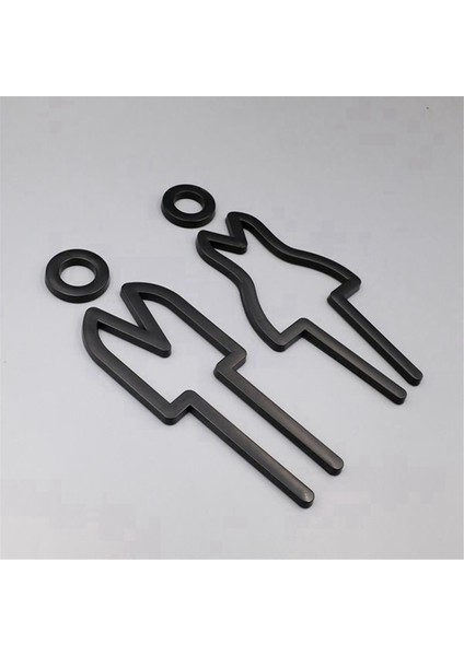 Ipuçları Tuvalet Tabela Levhası Yıkama Odası Kapısı Duvar Etiketi Çıkartma Tuvalet Banyo Tabela Panosu Sanat Otel Ev Dekorasyonu Altın A (Yurt Dışından)