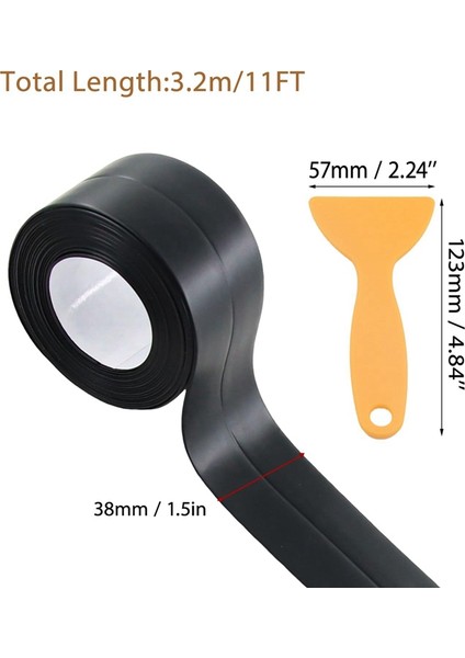 3 Rulo Silikon Bant, Su Geçirmez Kendinden Yapışkanlı, Tuvalet, Banyo, Lavabo, Küvet, Zemin ve Duvar Kenarı Için Silikon Bantlar Siyah (Yurt Dışından) modelleri