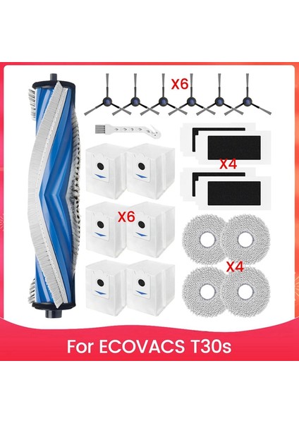 T30S Robot Süpürge Yedek Parçaları Aksesuarları Ana Yan Fırça Hepa Filtreleri Paspas Torbaları (Yurt Dışından) fiyatları