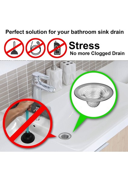 6'lı Paket - 2,125 Inç Üst / 1 Inç Sepet - Banyo Lavabosu, Yardımcı Lavabo, Kirli Su ve Çamaşırhane Için Ağ Lavabo Süzgeci Saç Toplayıcı (Yurt Dışından) indirimleri