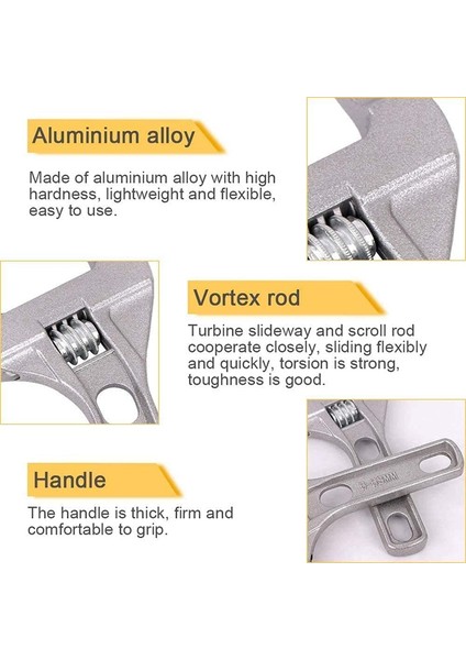 Ayarlanabilir Anahtarlar 6-68 mm Genişliğinde Çeneli Anahtar Banyo Anahtarı Somun ve Cıvataları Sıkmak Veya Gevşetmek Için El Aletleri (Yurt Dışından) modelleri