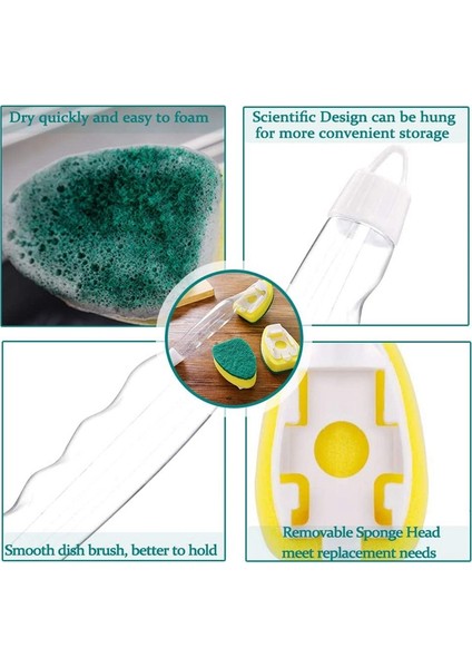 1 Bulaşık Değneği, 7 Yedek Sünger Başlığı, Mutfak, Lavabo, Banyo ve Mutfak Eşyaları Için Temizleme Süngerleri (Yurt Dışından) indirimleri