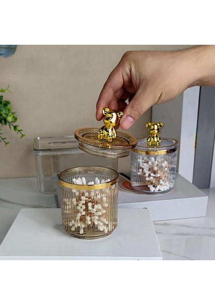 Pamuklu Çubuk Saklama Akrilik Saklama Kutusu Sevimli Ayı Pamuklu Çubuk Tutucu Makyaj Düzenleyici Pamuklu Çubuk Kutusu Yeşil (Yurt Dışından) indirimleri