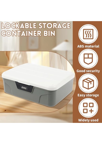 Kilitlenebilir Kap Plastik Kilitlenebilir Kutu 4 Haneli Şifre Düzenleyici Yüksek Güvenlikli Kilitlenebilir Çöp Kutusu Sağlam Kilitlenebilir Çöp Kutusu S (Yurt Dışından) fiyatları