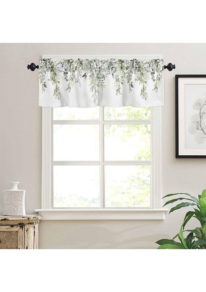 Suluboya Okaliptüs Yaprağı Çubuk Cepli Perde Pencere Dekorasyonları Bitki Yaprakları Için Adaçayı Yeşili Perde Valansı (Yurt Dışından) fiyatları