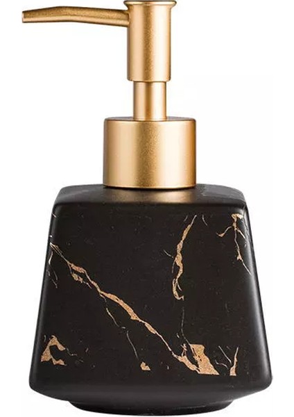 260 ml Banyo Lüks Seramik Mermer Sabunluk Duş Jeli Şampuan Su Şişesi Kare Losyon Şişesi - Siyah (Yurt Dışından)