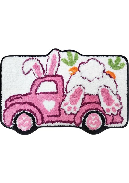 Paskalya Banyo Paspası, Tavşan Kamyon Banyo Halıları - Ev Için Çiftlik Evi Paskalya Süslemeleri - Bahar Şirin Banyo Halıları (Yurt Dışından)