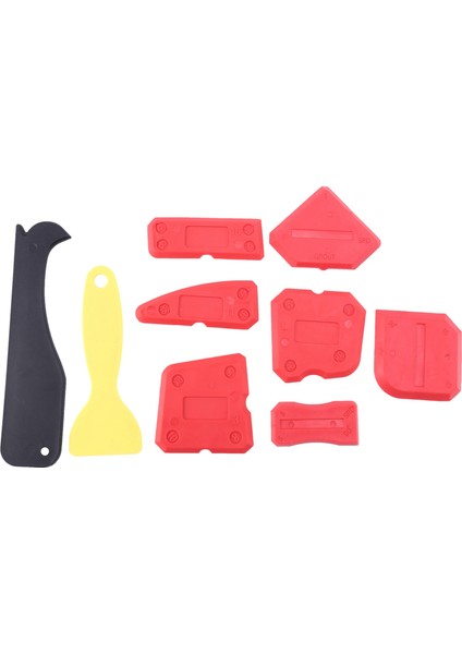 9 Parça Silikon Sızdırmazlık Sonlandırma Aletleri Mutfak Banyo Zemin Sızdırmazlığı Için Düzeltme Kalafatlama Alet Seti, Kırmızı (Yurt Dışından)