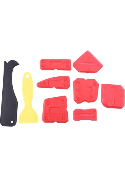 9 Parça Silikon Sızdırmazlık Sonlandırma Aletleri Mutfak Banyo Zemin Sızdırmazlığı Için Düzeltme Kalafatlama Alet Seti, Kırmızı (Yurt Dışından) fiyatları