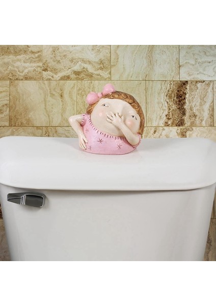 2 Parça Kız Tutan Burun Banyo Heykeli, Komik Kız Banyo Dekoru Banyo Rafı Oturanları (Yurt Dışından) modelleri
