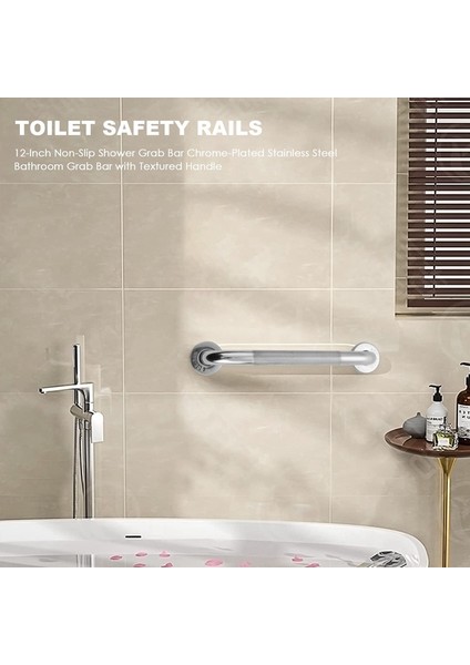 12 Inç Kaymaz Duş Tutma Barı Dokulu Saplı Krom Kaplamalı Paslanmaz Çelik Banyo Tutma Barı (Yurt Dışından) indirimleri