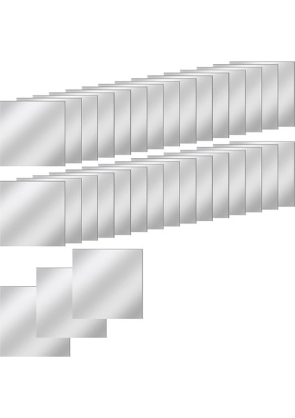 30 Adet Akrilik Mini Ayna Karosu Kendinden Yapışkanlı, 3 Inç Kare Yüksek Çözünürlüklü Küçük Ayna Karoları El Sanatları ve Duvarlar Için (Yurt Dışından)