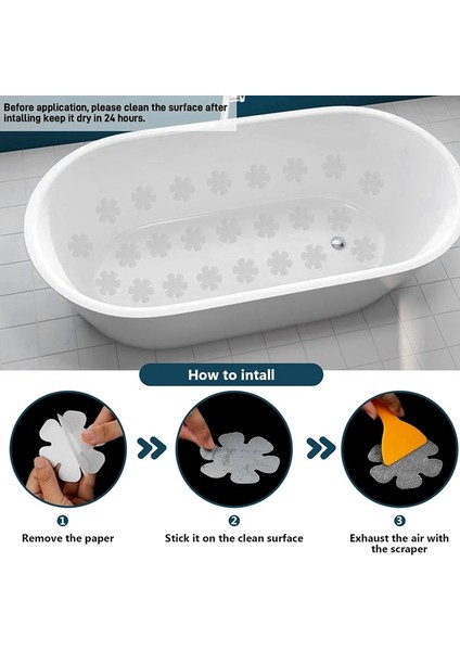 Kaymaz Küvet Çıkartmaları, 24 Adet Kaymaz Duş Tutacağı Çıkartmaları, Küvet ve Banyo Zemini Için Kazıyıcılı Yapışkanlı Çıkartmalar (Yurt Dışından) fırsatları