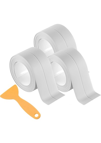 3 Rulo Su Geçirmez Kendinden Yapışkanlı Silikon Bant, Tuvalet, Banyo, Lavabo, Küvet, Zemin ve Duvar Kenarı Için Silikon Bantlar Beyaz (Yurt Dışından) fiyatları