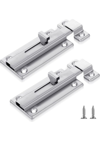 2 Adet Paslanmaz Çelik Sürgülü Cıvata Mandalı, Vidalı Banyo Kabini Kapı Mandalı, Iç Kapı Kabini Donanımı Için Sürgülü Kilitler (Yurt Dışından)