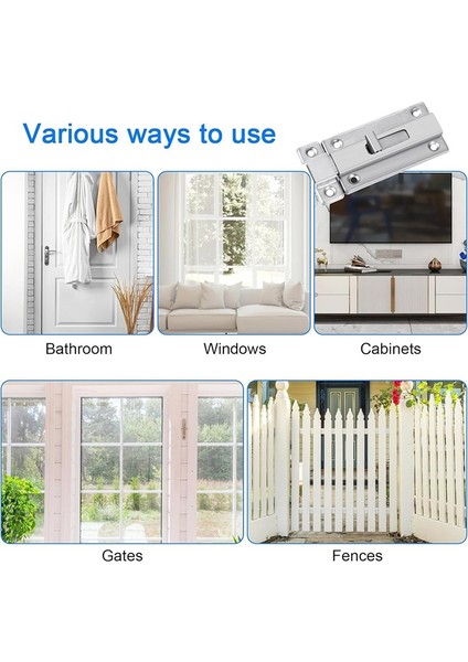 2 Adet Paslanmaz Çelik Sürgülü Cıvata Mandalı, Vidalı Banyo Kabini Kapı Mandalı, Iç Kapı Kabini Donanımı Için Sürgülü Kilitler (Yurt Dışından) fırsatları