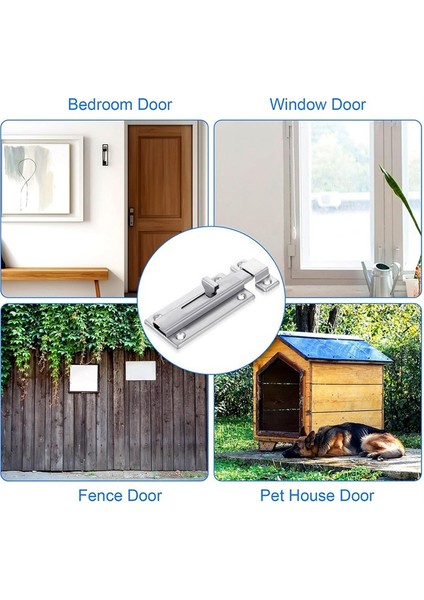 2 Adet Paslanmaz Çelik Sürgülü Cıvata Mandalı, Vidalı Banyo Kabini Kapı Mandalı, Iç Kapı Kabini Donanımı Için Sürgülü Kilitler (Yurt Dışından) indirimleri