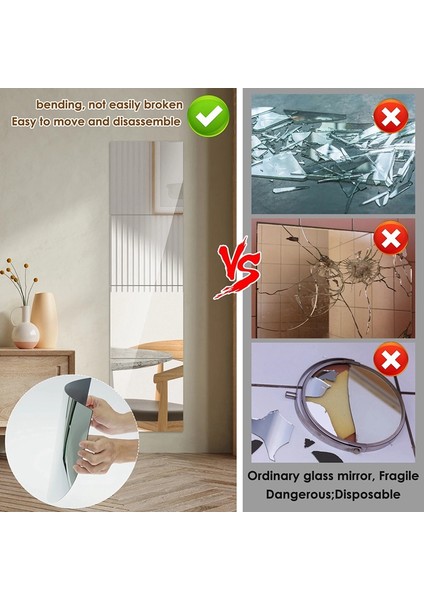 Parça Kendinden Yapışkanlı Camsız Ayna Ince Esnek Kendin Yap Duvar Dekorasyon Aynası Aile Yatak Odası Dolap Banyo Için (Yurt Dışından) modelleri