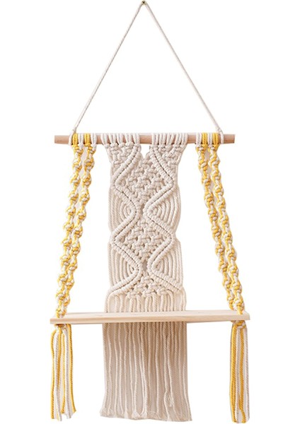 Yatak Odası Için Boho Tarzı Makrome Duvar Askılı Raf - Boho Banyo Rafı Dekoru Olarak Dokuma Halat Makrome Duvar Sanatı (Yurt Dışından)