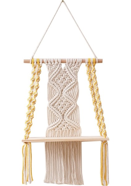 Yatak Odası Için Boho Tarzı Makrome Duvar Askılı Raf - Boho Banyo Rafı Dekoru Olarak Dokuma Halat Makrome Duvar Sanatı (Yurt Dışından) fiyatları