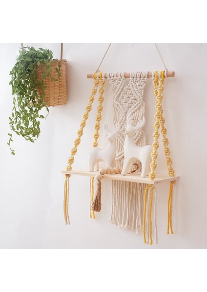 Yatak Odası Için Boho Tarzı Makrome Duvar Askılı Raf - Boho Banyo Rafı Dekoru Olarak Dokuma Halat Makrome Duvar Sanatı (Yurt Dışından) indirimleri