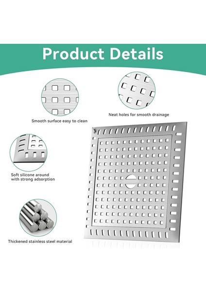 Banyo Lavabosu Için Saç Toplayıcı, 4.8 Inç Paslanmaz Çelik ve Silikon Duş Gideri Kapakları, Giderler Için Uygundur 2'li Paket (Yurt Dışından) fırsatları