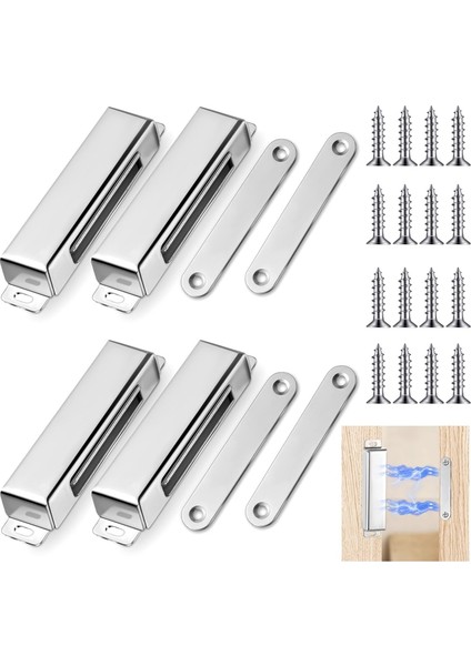 Adet Manyetik Kapı Mandalı 150 Lb Paslanmaz Çelik Manyetik Dolap Mıknatısları Gardırop Dolap Mutfak Kapatma Için (Yurt Dışından) fiyatları