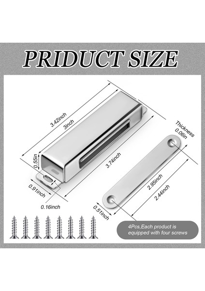 Adet Manyetik Kapı Mandalı 150 Lb Paslanmaz Çelik Manyetik Dolap Mıknatısları Gardırop Dolap Mutfak Kapatma Için (Yurt Dışından) modelleri
