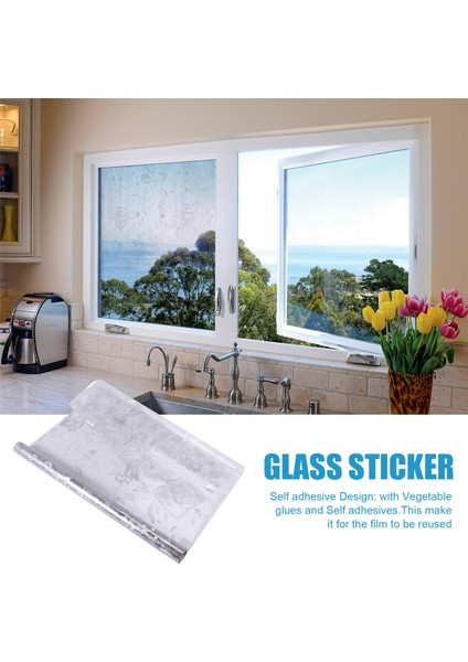 3D Gökkuşağı Pencere Filmi Vitray Vinil Statik Yapışkansız Film Opak Gizlilik Koruyucu Renk Tonu - 45X100CM (Yurt Dışından) fırsatları