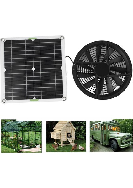 Güneş Paneli Fan Kiti 10 Inç 100 W Su Geçirmez Güneş Paneli Yuvarlak Havalandırma Kasası Egzoz Fanı Tavuk Kümesi Sera Kulübesi Için (Yurt Dışından) modelleri